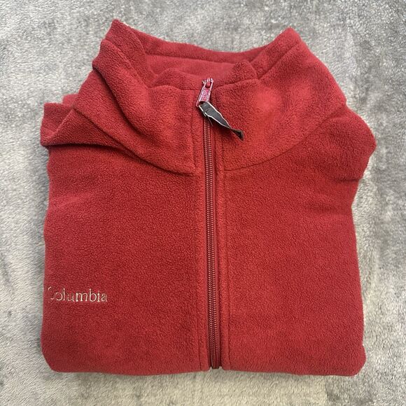 Columbia Sweatshirt Mens XL Red Zip Up Schacket Fleece Outdoors - Picture 9 of 10